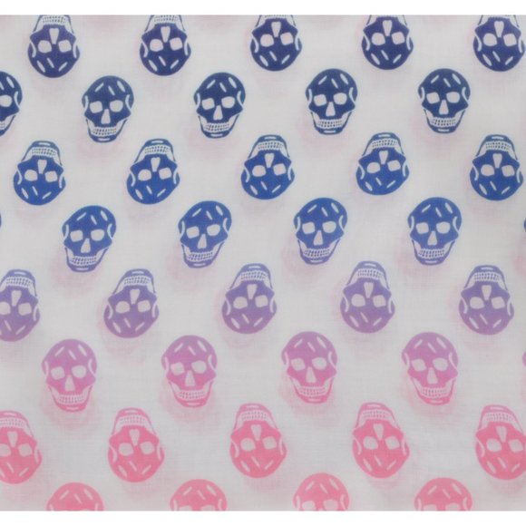 Alexander McQueen Pastel Modal BIKER SKULL Scarf - Picture 7 of 9